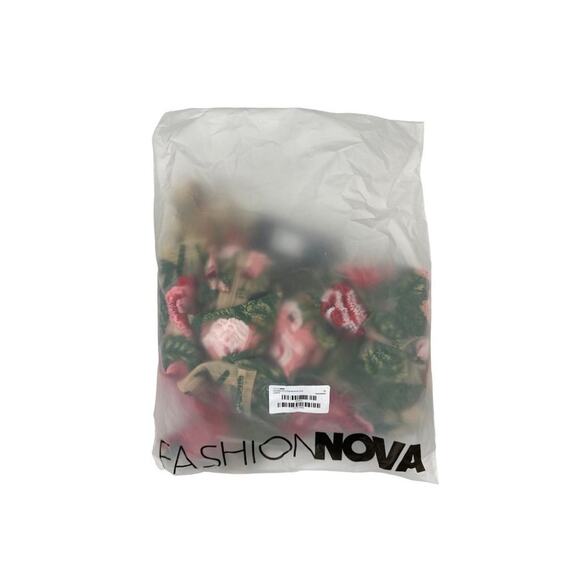 Fashion Nova - The Garden Scene Embroidered Mini Dress in Red and Green - Picture 4 of 5